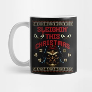 Sleighin' Christmas Horror Pun Mug